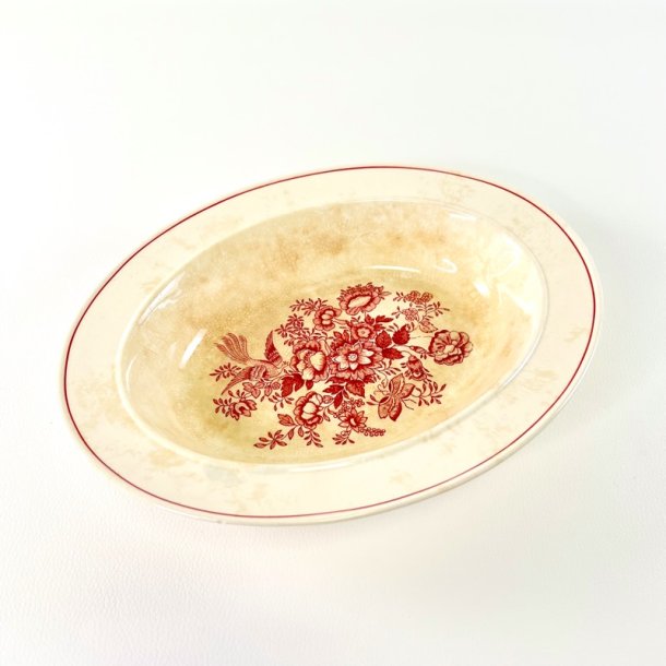 Serveringssk�l, oval - Gustavsberg Asiatic r�d