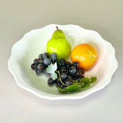 Salatskl - hvid med blgende kant