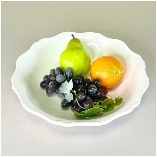 Salatskl - hvid med blgende kant