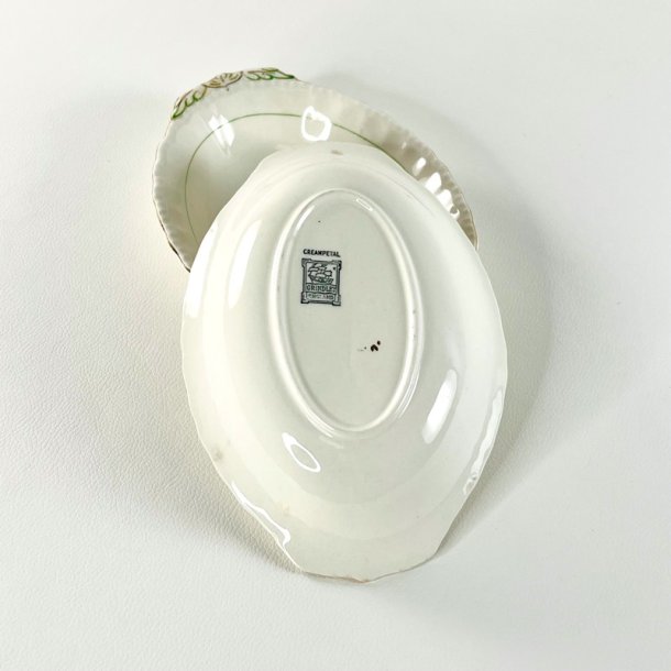 Serveringssk�l, mellem 15x21 - engelsk fajance, Grindley Cream Petal