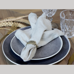 Servietring m/blad - messing 