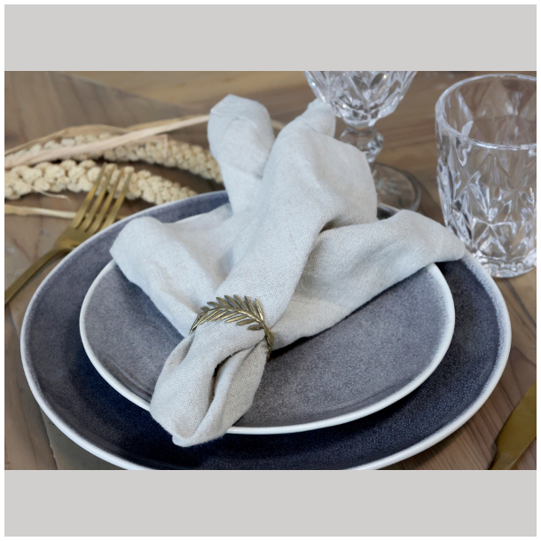 Servietring m/blad - messing 