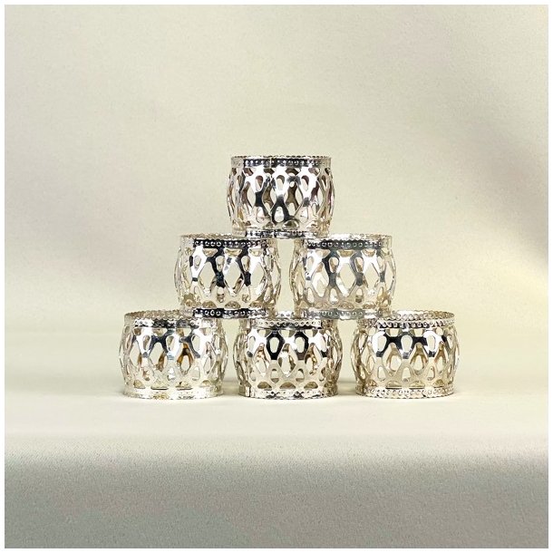 Servietringe (st a' 6 stk) slvfarvede