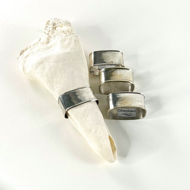 Servietringe klassiske fors�lvede (s�t a' 4 stk)