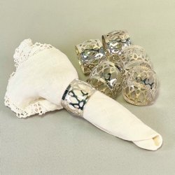 Servietringe (st a' 6 stk) slvfarvede