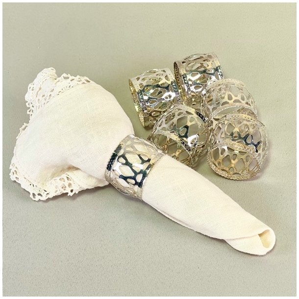 Servietringe (st a' 6 stk) slvfarvede