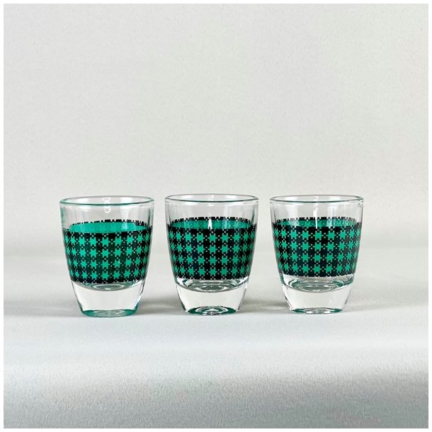 Shotglas med ternet mnster (st a' 12 stk) 