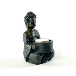 Siddende Buddha m/lys