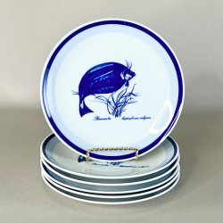 Fisketallerkener - blt motiv fra Kahla