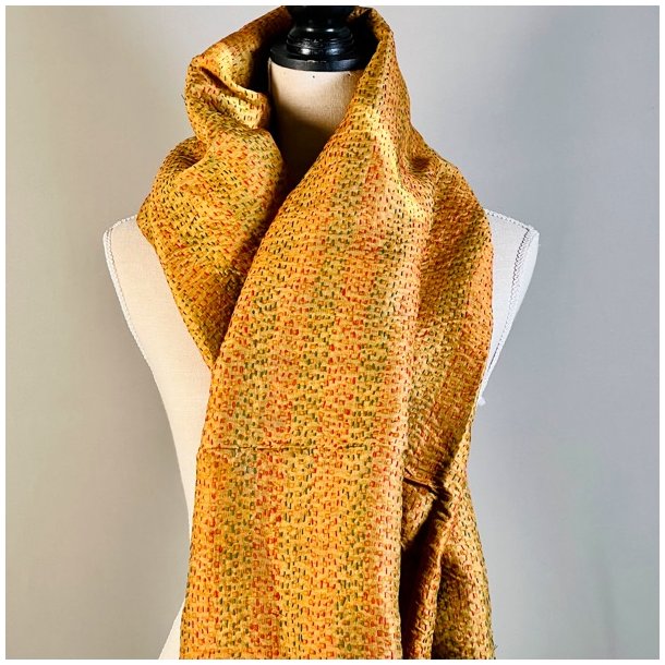 Silketrklde - mrkegrn/gyldne farver