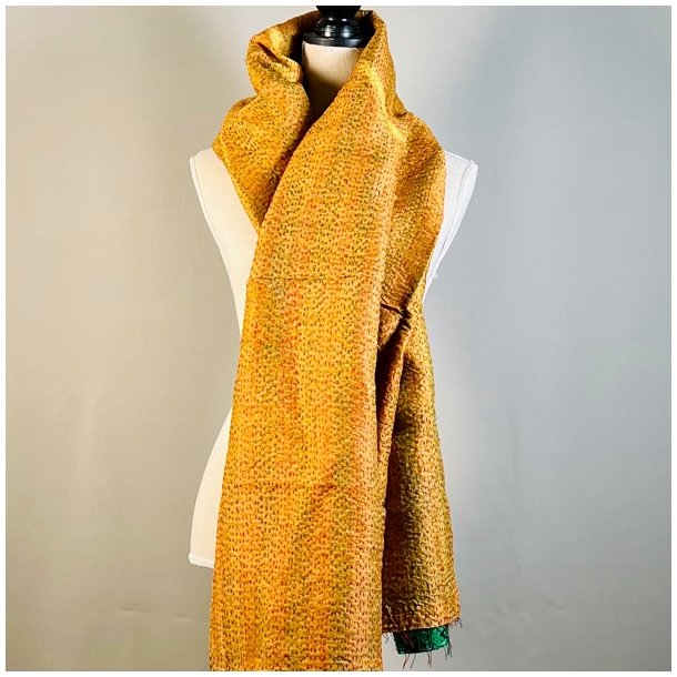 Silketrklde - mrkegrn/gyldne farver