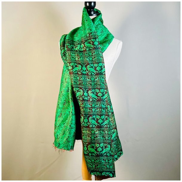 Silketrklde - mrkegrn/gyldne farver