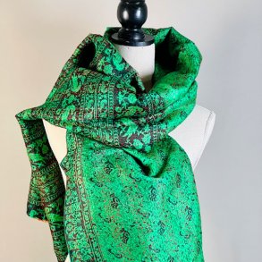 Silketrklde - mrkegrn/gyldne farver