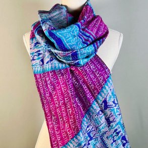 Silketrklde - Bl/lilla og lyse farver