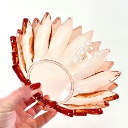 Glassk�l - lyser�d m/takket kant