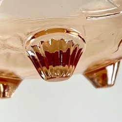 Glasskl - lyserd m/blomster og p fdder