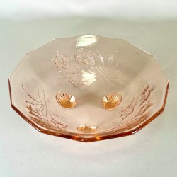 Glasskl - lyserd m/blomster og p fdder