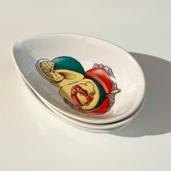 Avocadoskl - hvid m/avocado 