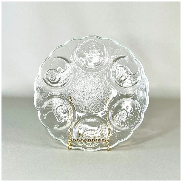 Skaldyrstallerken - vintage glas