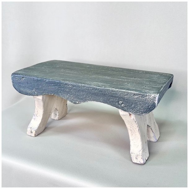 Skammel - malet, gr og sand - SOLGT