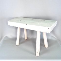 Skammel - rustik, hvid