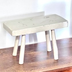 Skammel - rustik, hvid