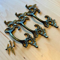 Mbelgreb - messing, vintage (genbrug - 3 stk samlet)