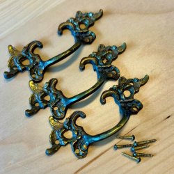 Mbelgreb - messing, vintage (genbrug - 3 stk samlet)