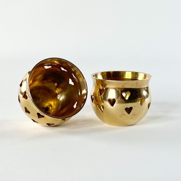 Fyrfadsstager i messing (s�t a' 2 stk samlet) - runde med kant