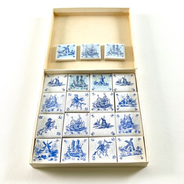 Hollandske kakler (19 stk) i �ske, 4x4 cm 