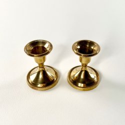 Duo af sm� messing lysestager