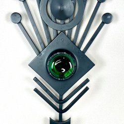 Dantoft vgdekoration - smedejern med grnt glas