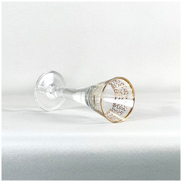 Snapseglas - m/gulddeko (6 stk)