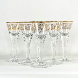 Snapseglas - m/gulddeko (6 stk)