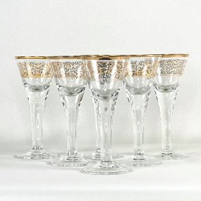 Snapseglas - m/gulddeko (6 stk)