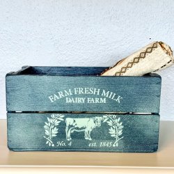 Gl. sodavandskasse - mrkebl m/malkeko 