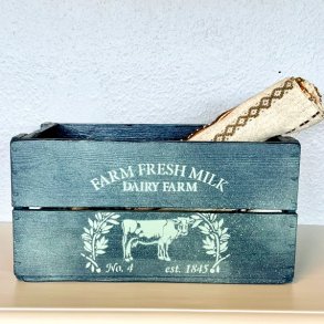 Gl. sodavandskasse - mrkebl m/malkeko 