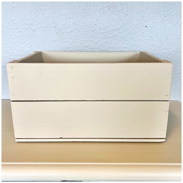 Gl. sodavandskasse - sand m/fransk tekst