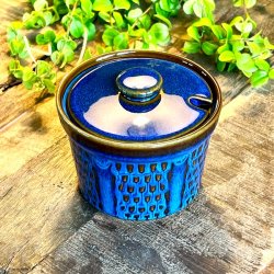 Marmeladekrukke m/lg - Sholm Keramik, Granit, nr. 1833