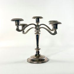 Femarmet lysestage - s�lv (nr. 6)