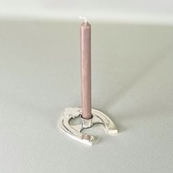 Hestesko lysestage i slv til kertelys