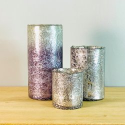 Rustikke glas til lys - Rustic Silver Votive (st af 3)