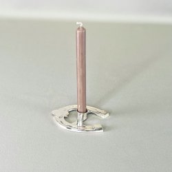 Hestesko lysestage i slv til kertelys