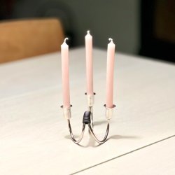 Retro lysestage - C.F. Christiansen, slv med vikling (trippel) 