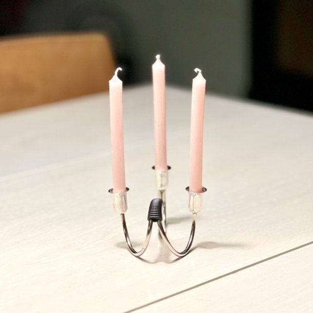 Retro lysestage - C.F. Christiansen, slv med vikling (trippel) 