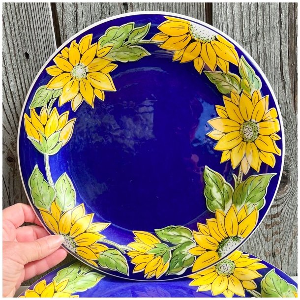 Tallerkener (5 stk) - Provence m/solsikker