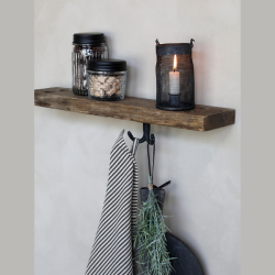 Dobbelt knage - sort metal