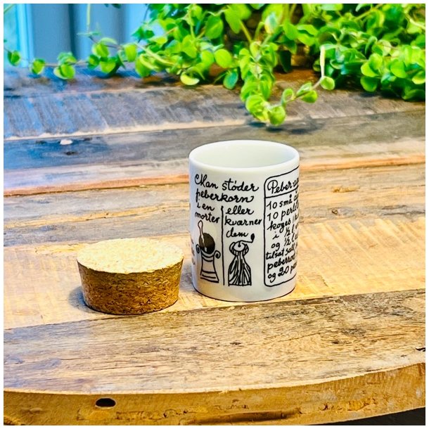 Krydderikrukker - hvid med opskrift