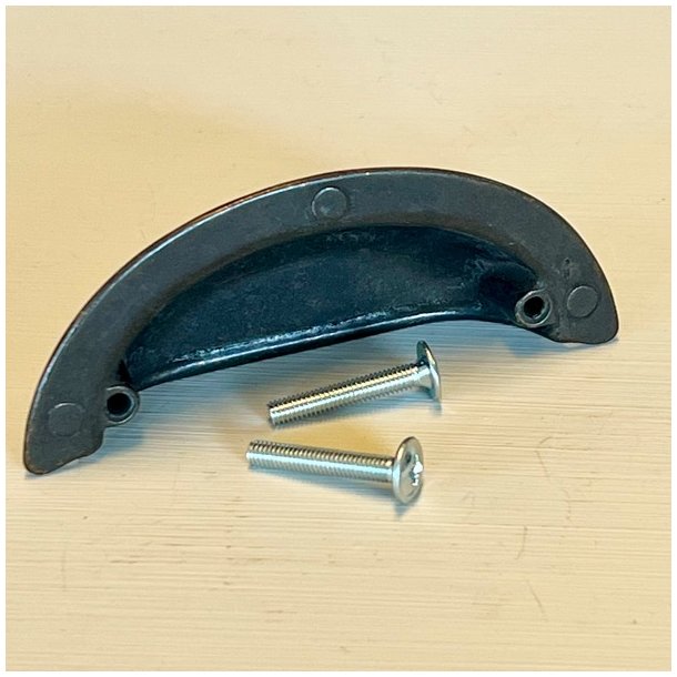 Sklegreb - sort m/synlig skrue effekt (genbrug)