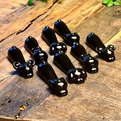 Knivstole (8 stk) - sort porceln 